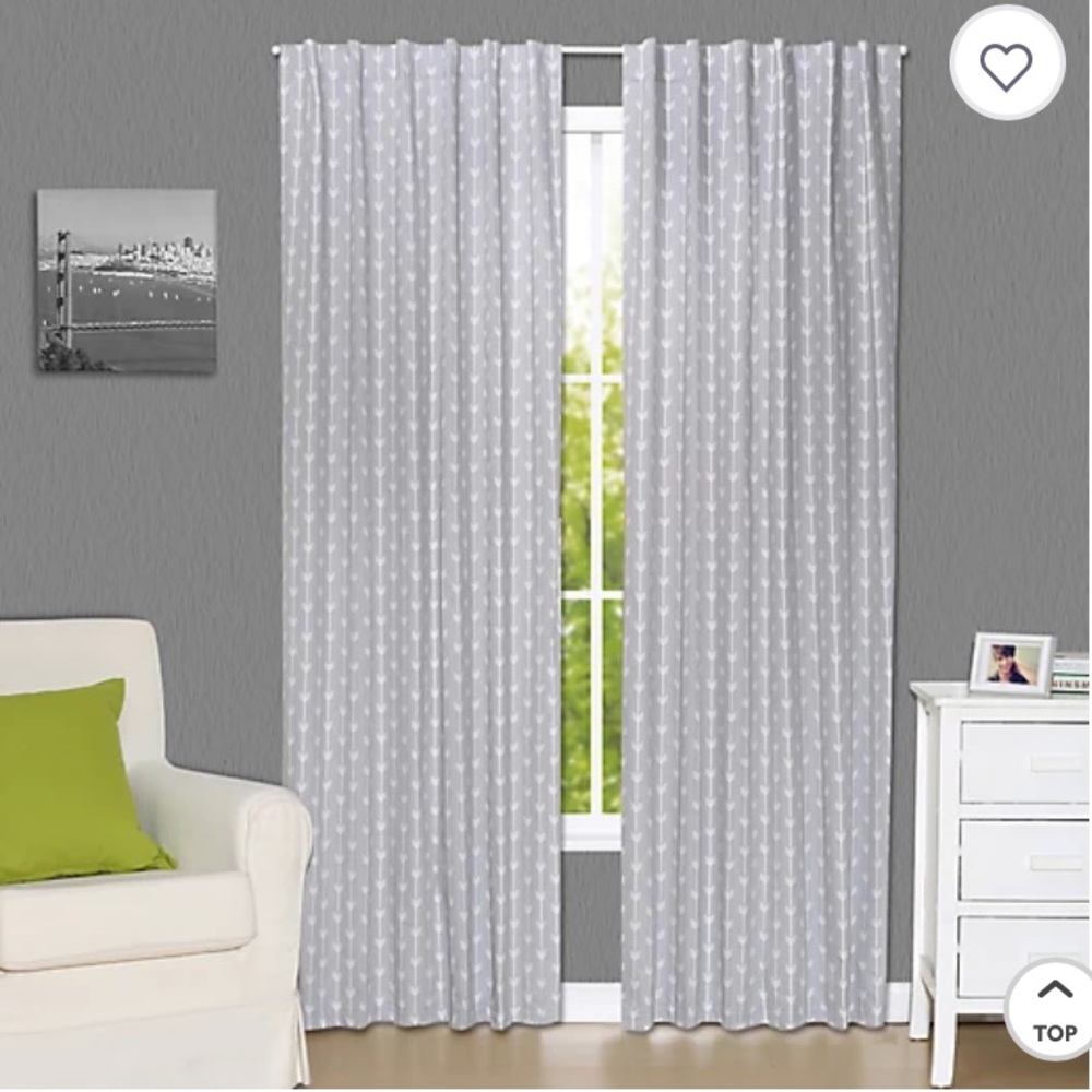 The Peanutshell Arrows Window Panels in Grey (Set of 2)